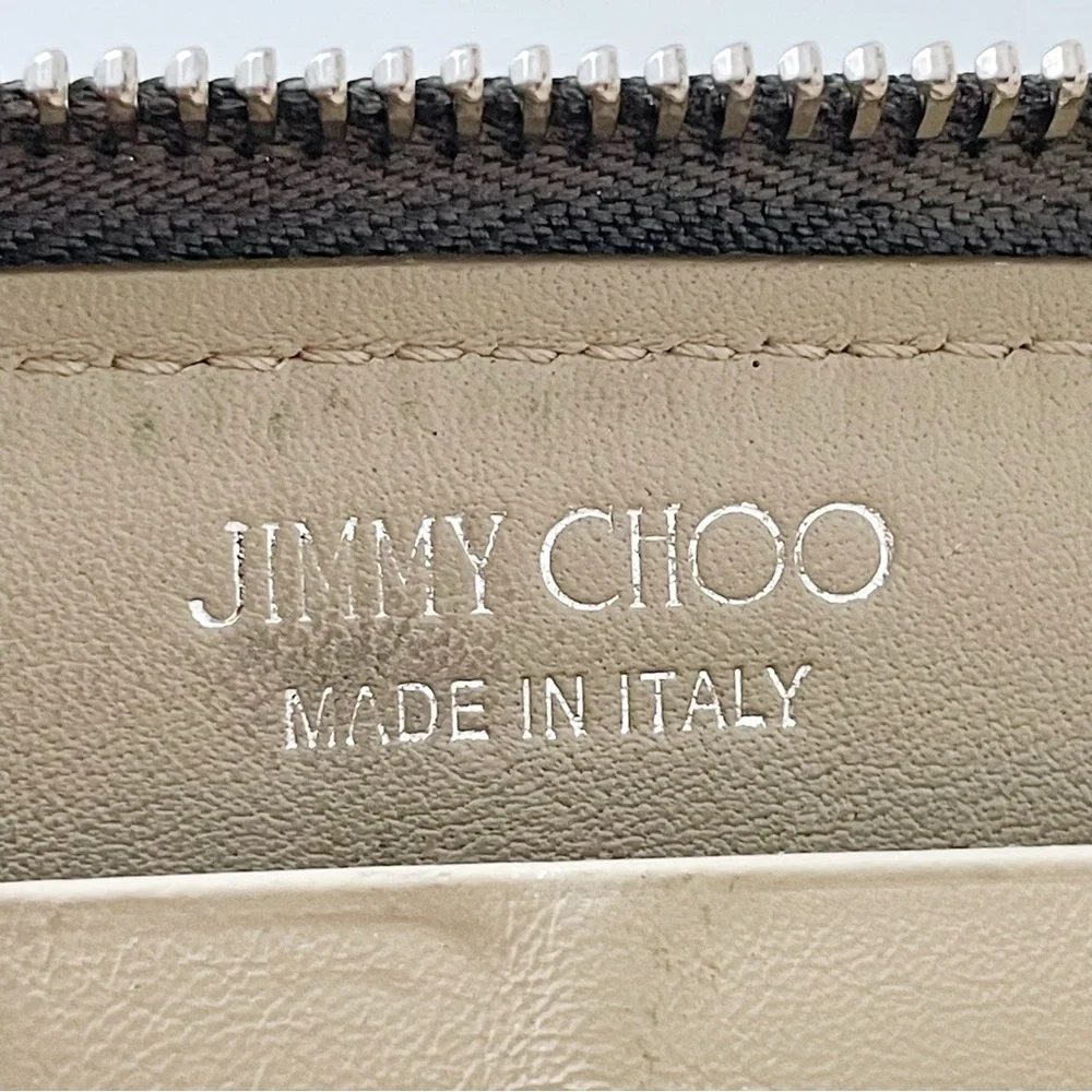 Jimmy Choo metallic leather stars long zip wallet